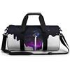 DJNGN Borsa da viaggio rotonda Borsa da palestra cielo stellato viola per uomo Borsa sportiva da donna
