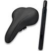 Generico KIT SELLA LARGA NERA AMMORTIZZATA E REGGISELLA 27,2 X 300 MM BICI CITY BIKE