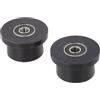 BEAZOOM Set di 2 ruote per vogatore e attrezzo addominali in metallo | plastica Ø 8 mm, nero, accessori di manutenzione per attrezzature da fitness