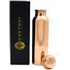 CRETONI Copperlin Rame Puro Bottiglia di Acqua Liscia Lucida Seemless Prova della Perdita di Design Perfetto ayurvedico Copper Vessel per Sport (900 millilitro / 30 Once)