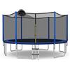 COSTWAY Tappeto Elastico per Bambini ed Adulti Ø 366 cm Certificato GS | Trampolino Elastico da Esterno e Interno con Rete, 72 Molle, Canestro, Scala a 3 Gradini, Pompa e Palla, Portata 180kg