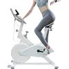 yunaoii Cyclette per interni con volano da 4 kg, monitor | Bicicletta da allenamento stazionaria con trasmissione a cinghia, portata 80 kg, resistenza regolabile