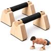 Haoppmof Maniglie per flessioni in legno per calisthenics e allenamento di forza | parallele, blocchi per manubri e push up, barre ergonomiche per tavola (20 x 9 x 8 cm)