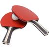 aqxreight Pingpong Paddle Ball Set 2 Pcs Table Tennis Bacs 3 Pcs Rochet di Spugna di Gomma in Legno per Allenamento Esercizio Red Set completo: Contai Pingpong Paddle Ball Tennis (rosso) (BLACK)