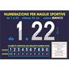 Generico Numeri Termoadesivi per Maglie Sportive, da 1 a 22, Altezza 25 cm, Colore Bianco - MODELLO SIGMA