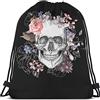 Generic Zaino con Coulisse Skull Borse da Palestra Regalo 36x42cm | Palestra Borsa Impermeabile Sacca da Ginnastica per spiaggia Best Friends quotidiano