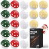 Full Choice Confezione da 20 palline da golf per pratica, in plastica morbida, design ad alta resilienza, per allenamento in interni ed esterni, rosso, verde, bianco e champagne
