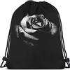 Generic Sacca Coulisse Black Rose Zaino Sportiva Palestra 36x42cm | Sacchetti Carino Gym Sacco per sport Adulti uomo e donna