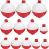 plplaaoo WW 12 pezzi Bobber da pesca Set Galleggianti a scatto rigidi in ABS Rosso Bianco Rotondi Galleggianti da pesca Bobber EEE