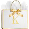 Vicloon Sacchetti Regalo Eleganti, 1pcs Sacchettini Borsa Regali Compleanno, Sacchetti Regalo in Carta con 3 Involucri e 1 Biglietti Perfetto per Compleanni e Anniversari (K)