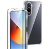 Rojeuinn Cover per Xiaomi Redmi A7 Pro/POCO C81 Pro 4G+1 Pezzi Vetro Temperato,Custodia Protettiva Morbida in Silicone TPU Anticaduta e Antipolvere -Trasparente