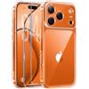 Qasyfanc Hybrid Cover for iPhone 18 Pro/iPhone 17 Pro with 2 Tempered Glass | Transparent Camera Protection Anti-Yellowing Slim Shockproof Hard Back Cover Case