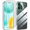 Rojeuinn cover per OPPO Reno 14 F / 14 FS 4G/5G + 1 pezzo Vetro Temperato + 1 pezzo Pellicola protettiva per la fotocamera,Custodia protettiva morbida e resistente alle cadute-trasparente