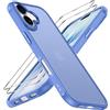 iVoler Cover Opaca per iPhone 17 6.3 Pollici con 2 Pezzi Vetro Temperato, [Antiurto di Grado Militare] Custodia Traslucida Posteriore Sottile Anti-Impronte Case, Azzurro Chiaro