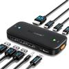 Lemorele KVM USB-C per 2 Dispositivi, HDMI 4K@60Hz, PD 100W, 1 Tasto | Condivide monitor, tastiera, mouse e periferiche USB tra due sorgenti USB-C; commutazione rapida per lavoro e gaming