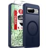 LeYi Cover Magnetica per Google Pixel 8 con 2 Pezzi Vetro Temperato (Blu) | Custodia per Pixel 8 (Non 8Pro)Traslucida Opaca Anti-Impronte Resistente ai Graffi Paraurti in TPU Antiurto Protettiva Case