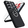LeYi Cover per Samsung S26 Plus con Anello Girevole 360°, Nero | Custodia Protezione Militare Antiscivolo per Galaxy S26 Plus