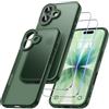 Qasyfanc Hybrid Cover for iPhone 17 with 2 Tempered Glass | Verde Camera Protection Anti-Yellowing Slim Shockproof Hard Back Cover Case