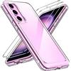 iVoler Anti Ingiallimento Chiaro Cover per Samsung Galaxy S23 FE 5G (Non per Samsung Galaxy S23) con 2 Pezzi Pellicola Vetro Temperato, [Antiurto di Grado Militare] Custodia Trasparente Sottile Case