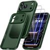 Qasyfanc Hybrid Cover for iPhone 18 Pro/iPhone 17 Pro with 2 Tempered Glass | Verde Camera Protection Anti-Yellowing Slim Shockproof Hard Back Cover Case