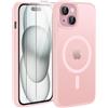 TQIAHF Cover Custodia Magnetica per iPhone 15, Rosa | 2 Pellicola Vetro Temperato Protezione Schermo Compatibile con Magsafe Militare Antiurto Sottile Opaca Telefono Case