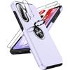 LeYi Cover per Samsung A37 5G con 2 Vetri Temperati Protezione, Viola | Custodia TPU+PC Silicone Bumper Case con Anello di Supporto a 360° Girevole° Militare Antiscivolo per Samsung A37/A 37
