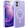 TQIAHF Cover Custodia Magnetica per iPhone 12 / iPhone 12 PRO, Viola | 2 Pellicola Vetro Temperato Protezione Schermo Compatibile con Magsafe Militare Antiurto Sottile Opaca Telefono Case