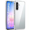 Qasyfanc Hybrid Cover for Samsung Galaxy A18/A17 5G with 2 Tempered Glass | Transparent Camera Protection Anti-Yellowing Slim Shockproof Hard Back Cover Case
