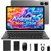 FLYCOAY Android 16 Tablet 11 Pollici 36GB+512GB, Octa-Core 2.0GHz Tablet, Widevine L1/4G LTE/5G/2.4G WiFi/13MP+8MP/9580mAh/GPS/BT 5.0/ Tablet con Tastiera e Mouse-Grigio