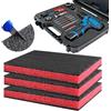DOUJIAO Foglio di schiuma 3 pezzi-40×30×2.5 cm - Inserti per Cassetta degli Attrezzi | Schiuma Polyetilene Tagliabile per Organizer Cassetti, Borse Fotocamere & Scatole Fai da Te