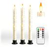 Da by 3 Candele LED Avorio con Catena di Luci in Filo di Rame, Fiamma Tremolante Realistica, Plastica Resistente al Caldo, Telecomando Incluso, Riutilizzabili per Decorazioni Interno ed Esterno
