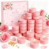 Phyonoloy 50 candele tealight rosa,Confezione regalo di candele profumate | 4 ore di combustione, romantiche lumini per la decorazione della casa, matrimoni, candele profumate regalo per Natale