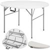 Floordirekt - Tavolo da Giardino Pieghevole 120 x 74 cm in Plastica - Buffet con Maniglia di Trasporto per Giardino, Terrazza e Balcone - Campeggio per 6 Persone (Shiga)