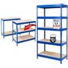 KARAT Scaffalatura per carichi pesanti, per cantina, magazzino, banco da lavoro, portata fino a 1250 kg, montaggio rapido e stabile (blu, 180 x 120 x 60 cm)