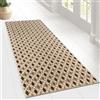 Floordirekt Tappeto passatoia con Motivo, Realizzato su Misura, per Cucina, corridoio e Soggiorno, Ornamento Vintage a griglia Orientale (80 x 150 cm, Cork)