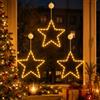 Kimuwote Stella Natale Luminosa 20 LED, 3 Pezzi Stella Luminosa di Natale con Timer | Luci a LED a forma di stella di Natale, 20 cm, per finestre, feste, interni ed esterni, decorazione natalizia