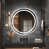 Ratsamee 60cm Specchio Bagno Rotondo con Luce, 3 Colori Dimmerabili, Antiappannamento, Memoria, Touch Control, Montaggio a Parete - Specchio Trucco con Illuminazione