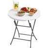 Floordirekt - Tavolo da giardino pieghevole rotondo in plastica 110 x 80 cm - Tavolo buffet con maniglia - Tavolo pieghevole per giardino, terrazza e balcone - Tavolo da campeggio per 6 persone
