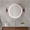 Ratsamee 50cm Specchio Bagno Rotondo con Luce, 3 Colori Dimmerabili, Antiappannamento, Memoria, Touch Control, Montaggio a Parete - Specchio Trucco con Illuminazione