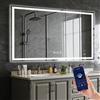 Ratsamee 80x120cm Bluetooth Specchio Bagno con Luce, 3 Colori Dimmerabili, Antiappannamento, Memoria, Touch Control, Montaggio a Parete - Specchio Trucco con Illuminazione