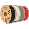 ELEGOO PLA Filamento Stampante 3D 1.75mm Nero/Bianco/Grigio/Rosso 4KG | Bobina da 1kg, Precisione Dimensionale +/- 0.02mm, per La Maggior Parte delle Stampanti 3D