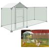 YRHome Recinzione a Ruota Libera per Pollaio, 3 x 1 x 1,5 m, per Galline, Telaio in Acciaio Zincato con PE