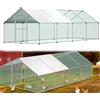 YRHome Pollaio per pollaio con vernice PE impermeabile, castello e telaio in acciaio zincato, recinto per polli, anatre, oche, cani, 3 x 8 x 2 m