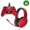 PDP XBX BUNDLE Rematch CONTROLLER and Airlite Wired Headset Spirit Red for Xbox Series X|S, Xbox One, Officially Licensed