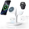 HJCE Caricatore Wireless 3 in 1 per iPhone MagSafe Stazione Ricarica per iPhone Air 18 17 16 15 14 13 12 Series, per Apple Watch 11/10/9/8/7/6/5/4/3/2/SE/Ultra, per AirPods 3/2/Pro