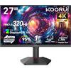 KOORUI Monitor Gaming 27 Pollici - 4K UHD (3840x2160) 160Hz / FHD 320Hz Doppia Modalità | Fast IPS | HDR400 | Adaptive Sync | HDMI 2.1, DP 1.4 | PIP, PBP, | VESA 75x75mm-G2741L