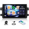 CAMECHO 2G+64G Android Autoradio Android 13 per Suzuki SX4/Fiat Sedici 2006-2013 con Carplay/Auto, 9 Pollici Schermo con Navigazione con Bluetooth WiFi FM/RDS Radio Mirror Link +Telecamera Posteriore
