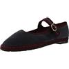 FLABELUS Antonia - Mary Jane Velvet - Colore Nero Combinato con Finiture Nere.