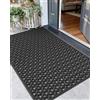COLOR&GEOMETRY Zerbino Ingresso Esterno Antiscivolo 81x122 cm Nero | Tappeto impermeabile, resistente, scanalature profonde, anti-sporco, lavabile, ingresso pulito, per ingressi, patio, garage