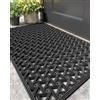 COLOR&GEOMETRY Zerbino Ingresso Esterno Antiscivolo 61x91 cm Nero | Tappeto impermeabile, resistente, scanalature profonde, anti-sporco, lavabile, ingresso pulito, per ingressi, patio, garage